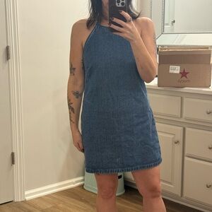Abercrombie & Fitch Denim Blue Halter Mini Dress